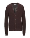 GCDS GCDS MAN CARDIGAN DARK BROWN SIZE XL WOOL, ACRYLIC,14094764UH 5