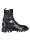 GIVENCHY BLACK LEATHER EDEN RANGER BOOTS,11629630