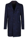 ETRO BLUE COTTON BLEND COAT,11629527