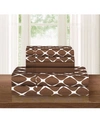 Elegant Comfort Geometric Printed Microfiber 6-pc. Sheet Set, Queen In Brown