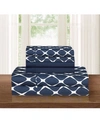 Elegant Comfort Geometric Printed Microfiber 6-pc. Sheet Set, Queen In Navy