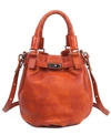 Old Trend Women's Genuine Leather Pumpkin Bucket Bag In Cognac