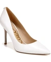 Sam Edelman Beth Croc-effect Leather Pumps In Bright White Leather