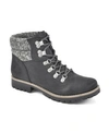 Cliffs By White Mountain Pathfield Knit Collar Lace-up Boot In Black