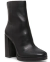 Steve Madden Women's Main Platform Booties In Black Leather