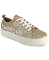 BEBE WOMEN'S DOVIE LOGO PLATFORM SNEAKER WOMEN'S SHOES