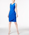 Alex Evenings Compression Embellished Ruched Sheath Dress In Royal Blue