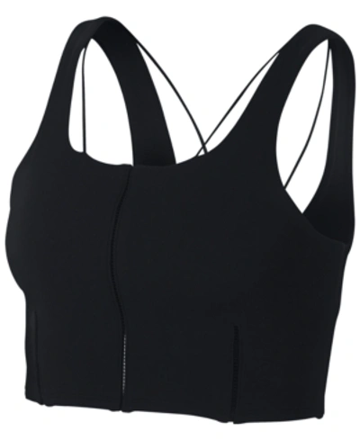 Nike Women's Yoga Luxe Dri-fit Strappy Cropped Tank Top In Black,dark Smoke Grey