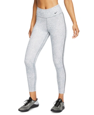 Nike One Tight Cropped Leggings In Mono Leopard Print-black