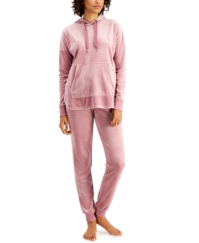 Alfani Velour Hoodie & Pants Pajama Set, Created for Macy's - ShopStyle