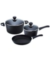 SCANPAN CLASSIC NONSTICK 5-PIECE COOKWARE SET, BLACK