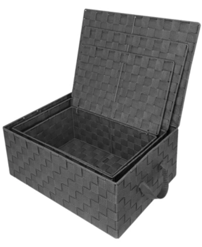 Sorbus Woven Storage 3 Piece Basket Set In Gray