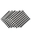 Design Imports Harelquin Print Napkin, Set Of 6 In White
