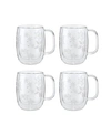 J.A. HENCKELS ZWILLING SORRENTO COFFEE GLASS MUGS, HOLIDAY SET OF 4