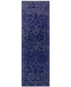 Bb Rugs Taron Val-01 Ivory 2'6" X 8' Runner Rug In Navy