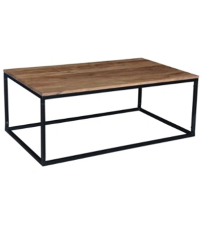 Crestview Carbon Stained Acacia Wood Top With Matte Base End Table In Brown
