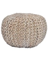 Crestview Holly Cotton And Jute Pouf Or Ottoman In Tan