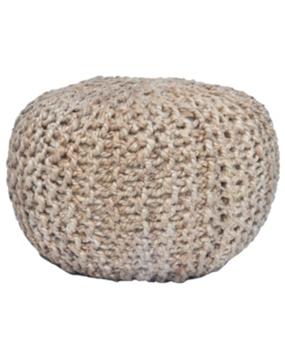 Crestview Holly Cotton And Jute Pouf Or Ottoman In Tan
