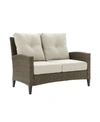 Crosley Rockport Outdoor Wicker High Back Loveseat In Brown