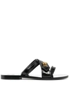 GIVENCHY 2G CROCODILE EMBOSSED SANDALS