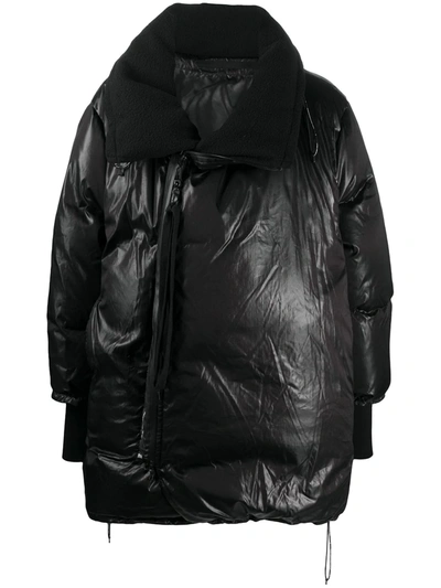 Julius Oversized Padded Coat In Black