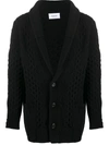 DONDUP CABLE-KNIT WOOL CARDIGAN