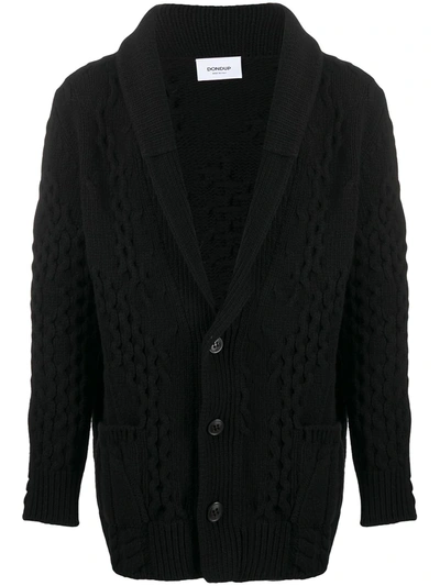 Dondup Merino Wool Oversized Cardigan In Black