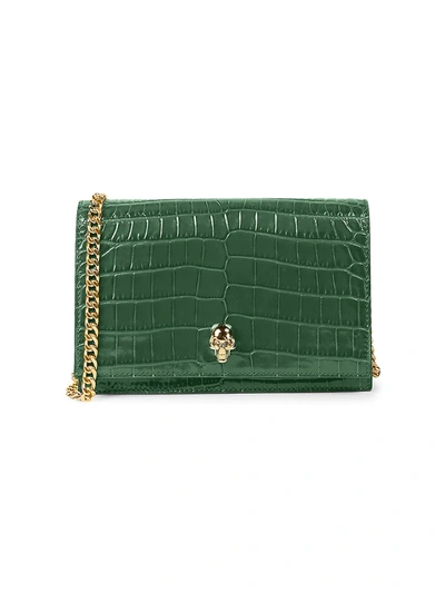 Alexander Mcqueen Mini Skull Bag In Emerald