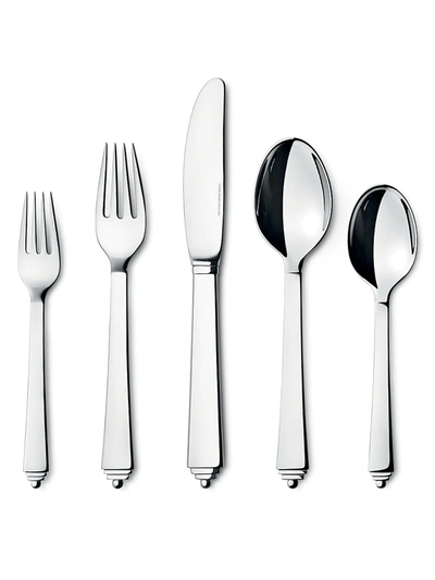 GEORG JENSEN FIVE-PIECE PYRAMID STAINLESS STEEL FLATWARE,400088511375