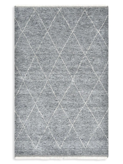 Solo Rugs Shaggy Moroccan Bohemian Shaggy Moroccan Hand Knotted Area Rug In Grey