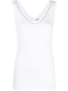 Brunello Cucinelli Crystal-detail Vest Top In White