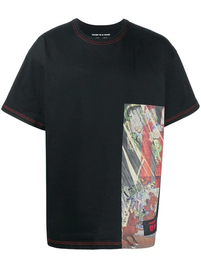 Paccbet Japanese Print Loose Fit T-shirt In Black