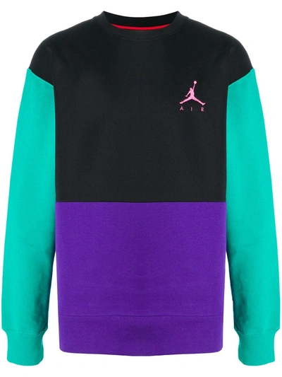 Nike Sweatshirt In Colour-block-optik In Black