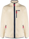 Patagonia Retro Pile Logo-patch Jacket In Neutrals