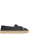 BURBERRY HORSEFERRY-PRINT QUILTED ESPADRILLES