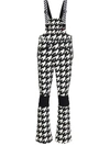 PERFECT MOMENT HOUNDSTOOTH PRINT SKI OVERALLS