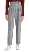 TORY BURCH PLAID PLEATED TROUSERS