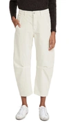 Nili Lotan Shon Cotton-blend Twill Tapered Pants In Winter White