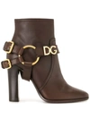 DOLCE & GABBANA DG BUCKLED ANKLE BOOTIES