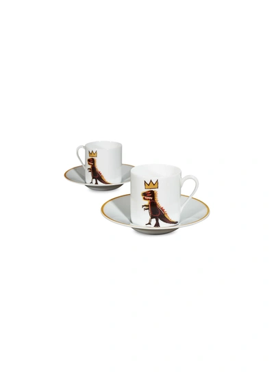 Ligne Blanche Jean-michel Basquiat 'gold Dragon' Porcelain Espresso Set