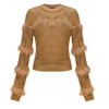 ANDREEVA BROWN HANDMADE KNIT SWAN SWEATER