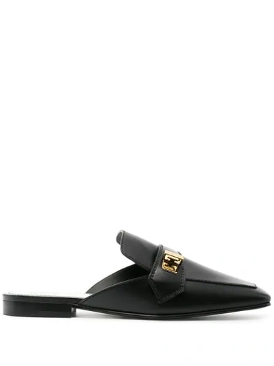 Givenchy Women's Eden Square-toe Leather Loafer Mules In Black