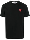 Comme Des Garçons Play Heart-embroidered Crew-neck T-shirt In Black
