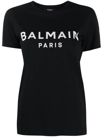 Balmain Logo-print Short-sleeve T-shirt In Black