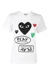 Comme Des Garçons Play Logo-print Short-sleeved T-shirt In Bianco