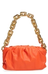 Bottega Veneta The Chain Pouch Leather Shoulder Bag In Orange