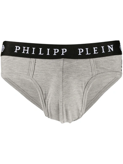 Philipp Plein 骷髅头刺绣三角裤 In Grey