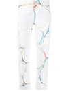 STELLA MCCARTNEY MARBLE-PRINT STRAIGHT-LEG JEANS