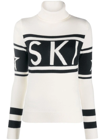 Perfect Moment Schild Ski-intarsia Roll-neck Merino Sweater In White