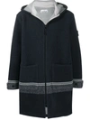 STONE ISLAND BRUSHED CLOTH STRIPED PEACOAT